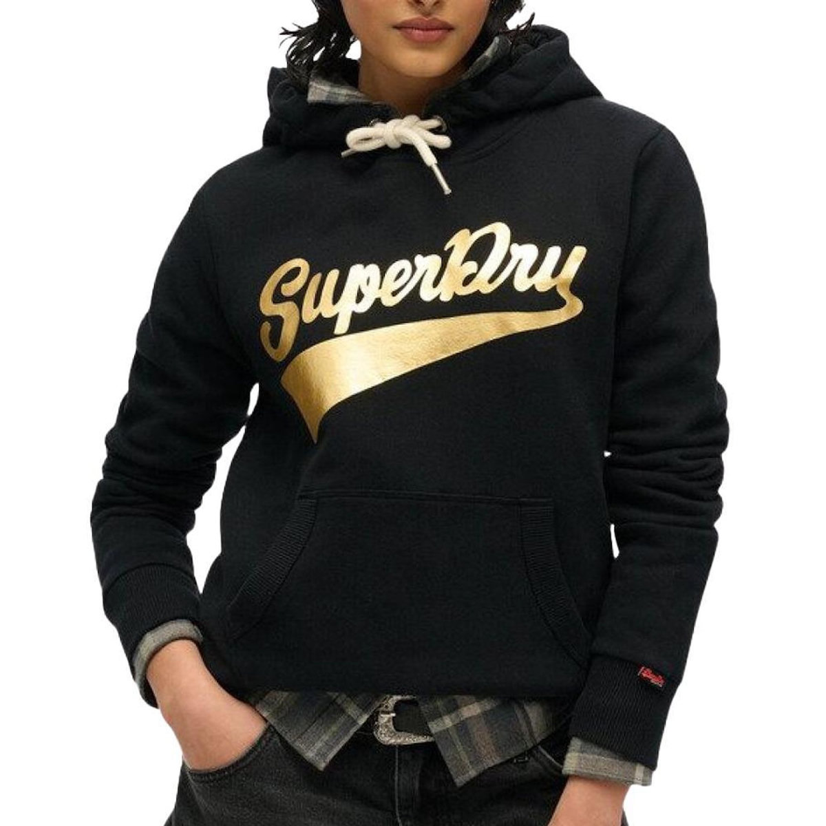 SUPERDRY Sweat Noir Femme Superdry Super Athletics