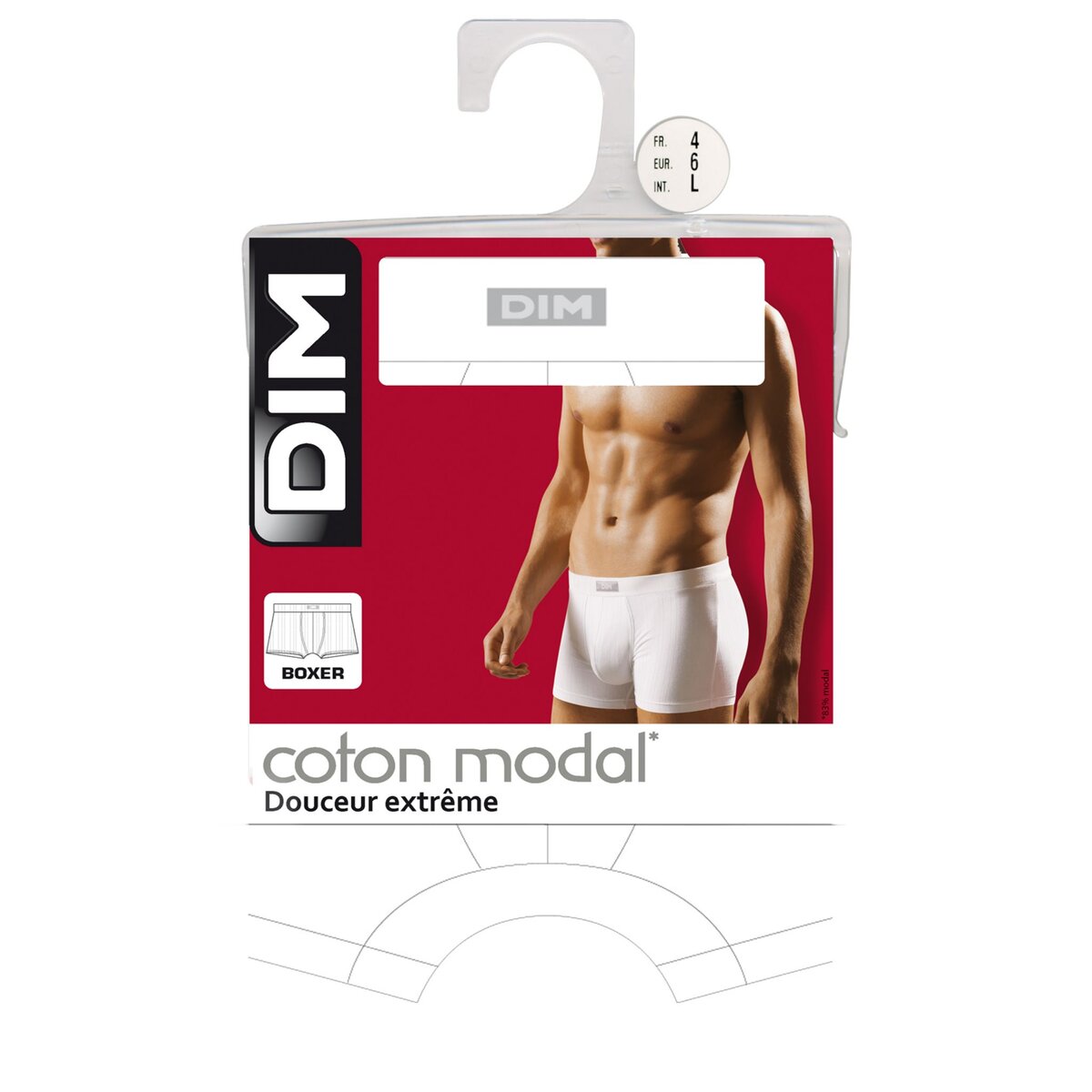 DIM Boxer uni en coton modal pas cher Auchan