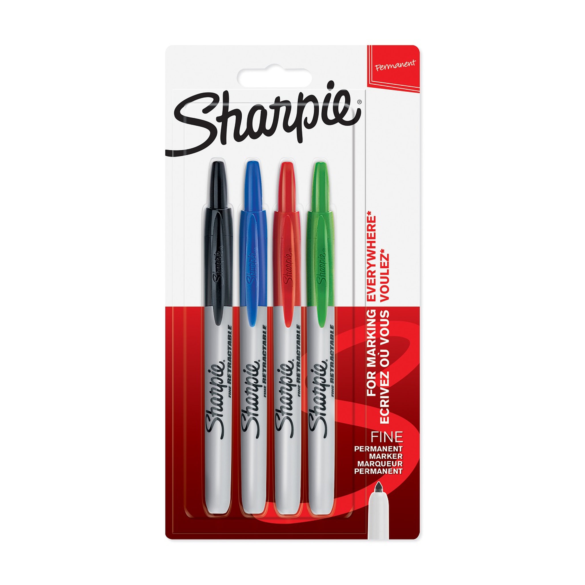 SHARPIE Lot de 4 marqueurs Sharpie Rétractables