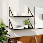 VIDAXL Etageres murales 2 pcs noir 60x25x25,5 cm bois d'ingenierie