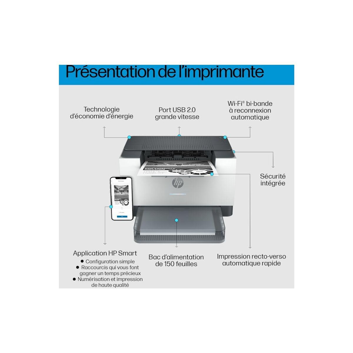 HP Imprimante laser LaserJet M209 dw