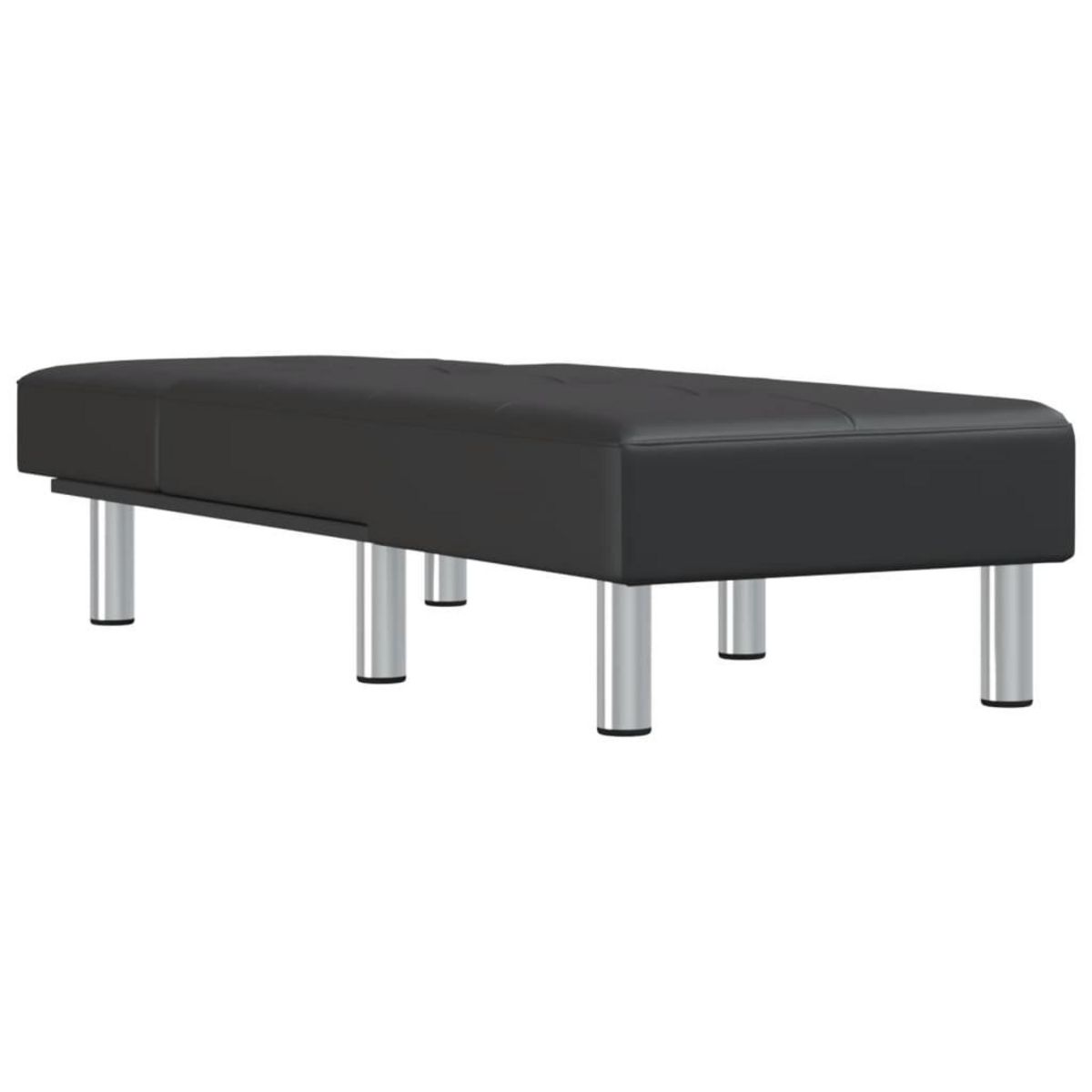 VIDAXL Chaise longue noir similicuir