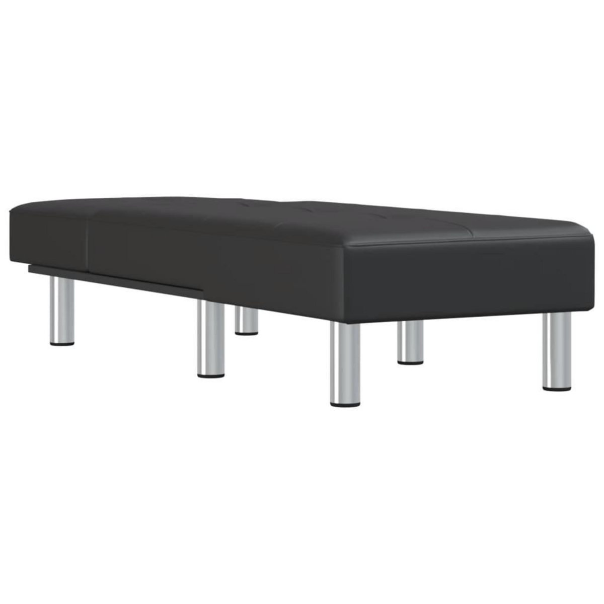 VIDAXL Chaise longue noir similicuir