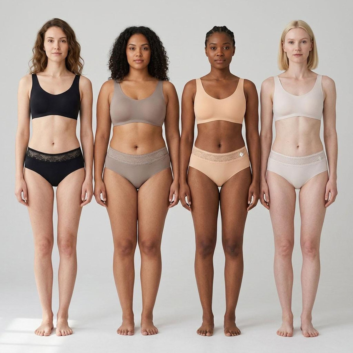 OZABI OZABI Pack de Culottes Femme Gainantes Dentelle Invisible – Lot de 4