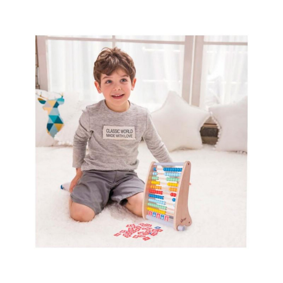 CLASSIC WORLD Classic World Wooden Abacus with Counting Cards