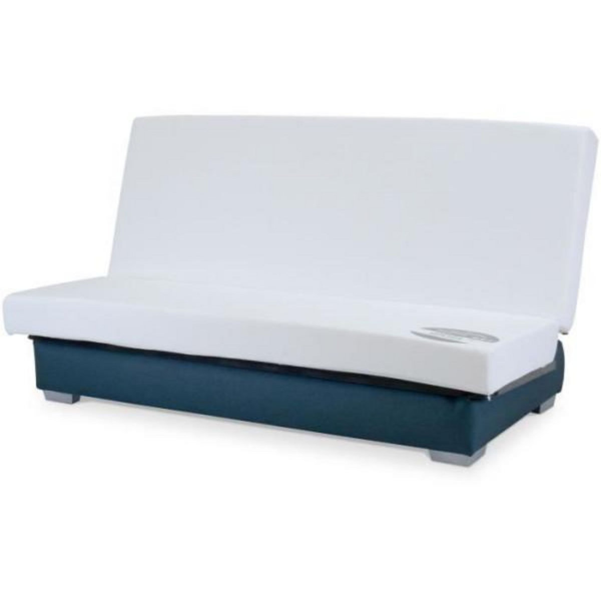 MARKET24 COMFORT BULTEX Banquette clic-clac - 3 places - Tissu bleu + Coussins déco gri