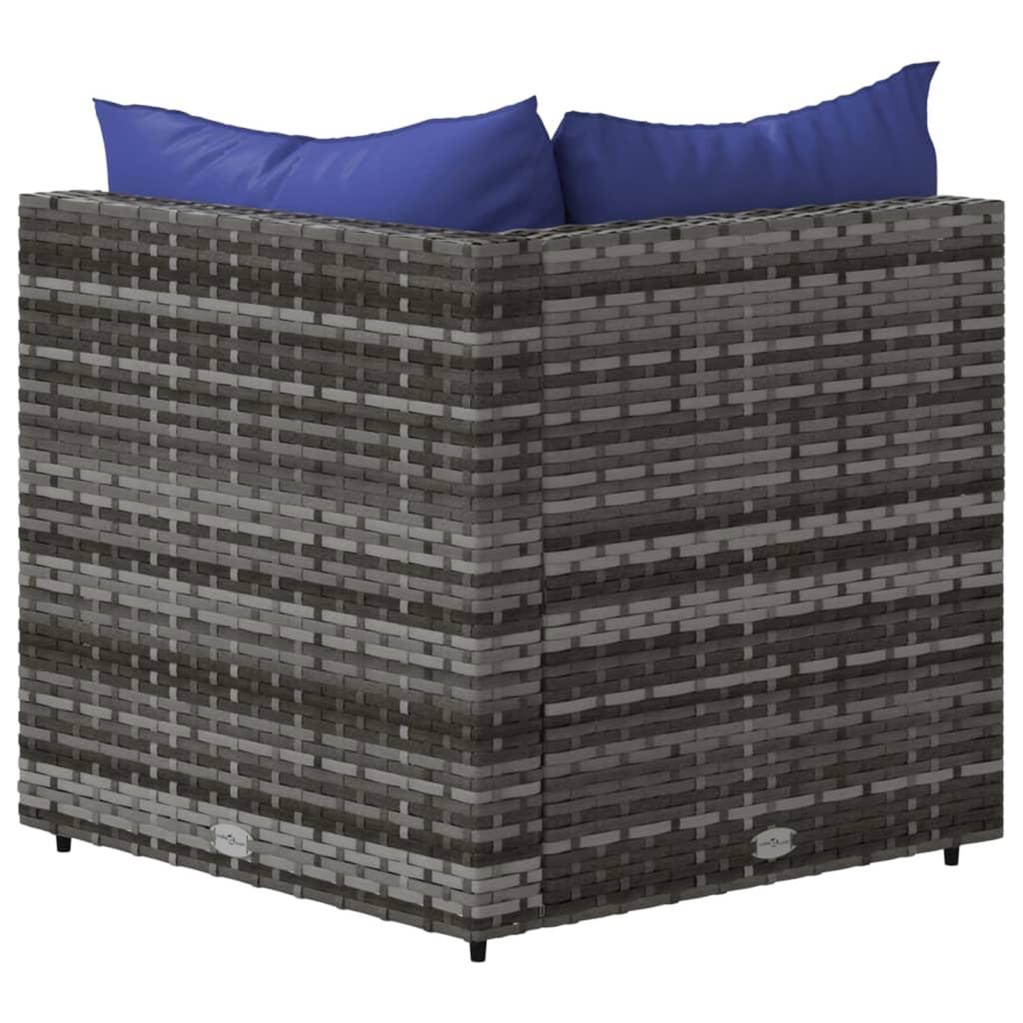Voir la diapositive 5 : VIDAXL Canape d'angle de jardin avec coussins gris resine tressee
