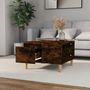 Voir la diapositive 3 : VIDAXL Table basse chene fume 55x55x36,5 cm bois d'ingenierie