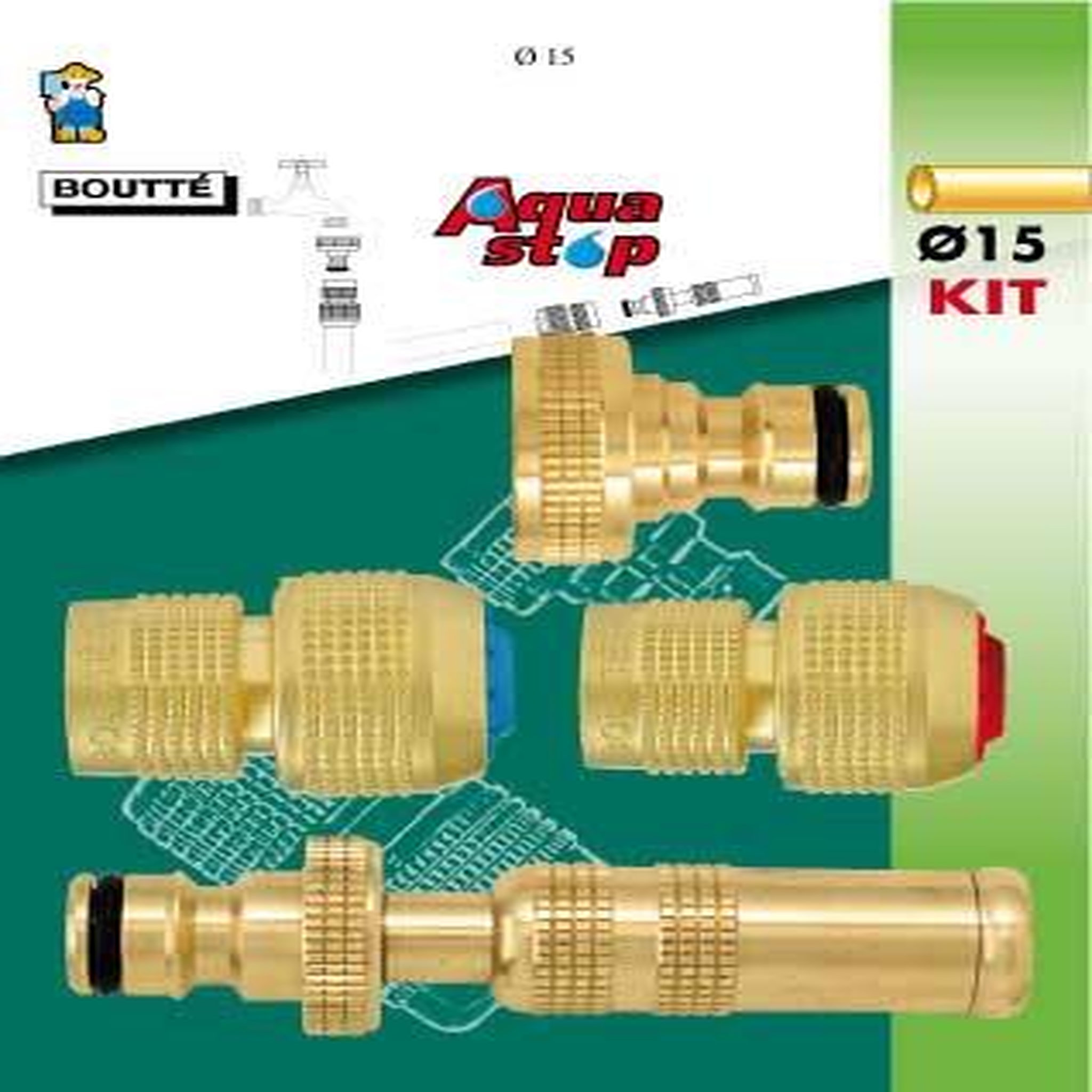CENTRALE BRICO Kit d'arrosage 4 pièces pour tuyau Ø15