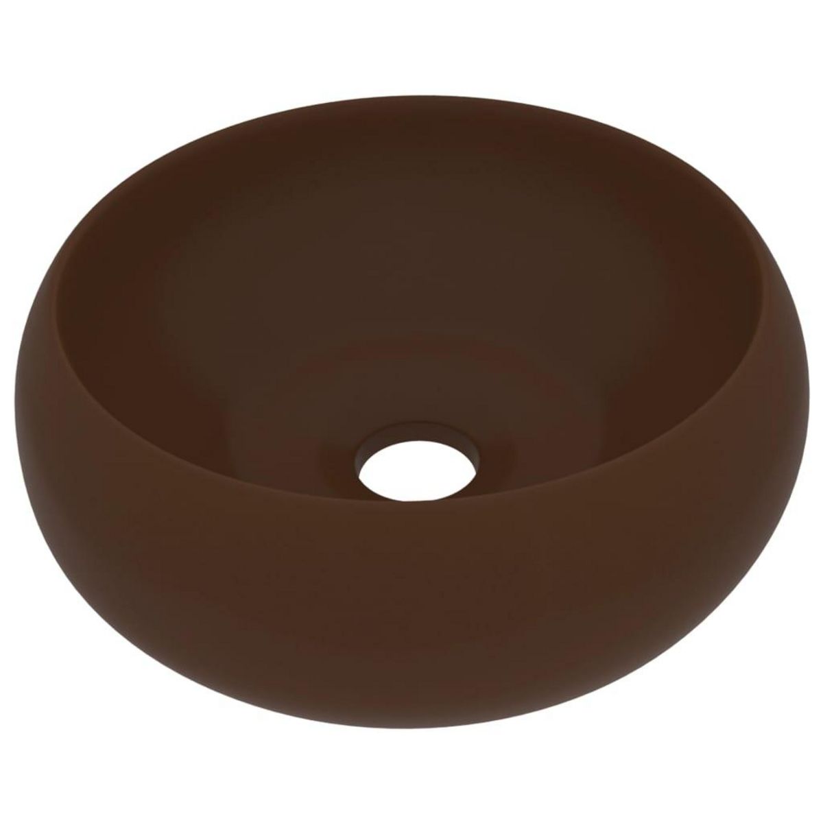 VIDAXL Lavabo rond de luxe Marron fonce mat 40x15 cm Ceramique