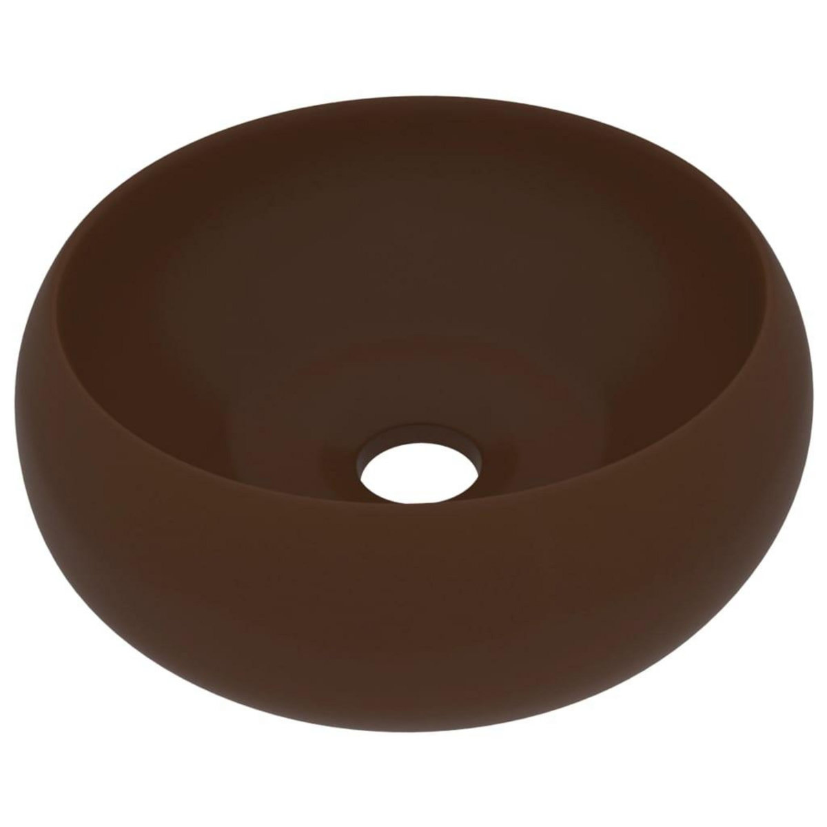 VIDAXL Lavabo rond de luxe Marron fonce mat 40x15 cm Ceramique