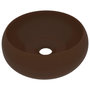 Voir la diapositive 2 : VIDAXL Lavabo rond de luxe Marron fonce mat 40x15 cm Ceramique