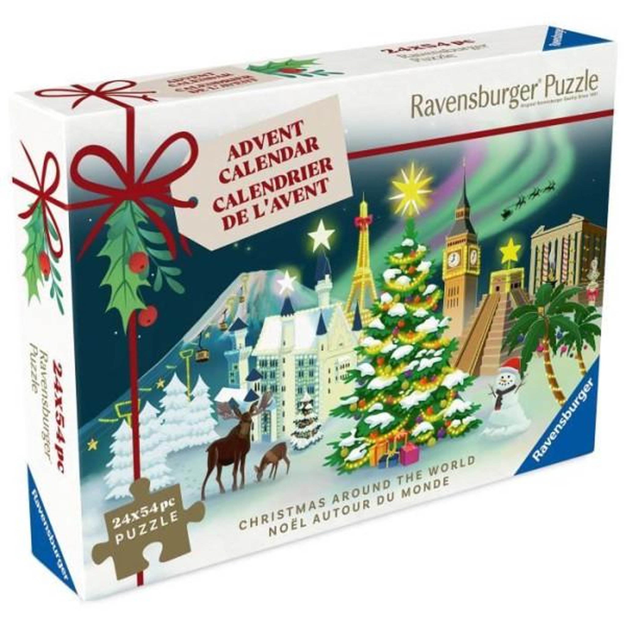 Voir la diapositive 2 : RAVENSBURGER Calendrier de l’Avent 2025 Puzzle 24 x 54 pièces – Adultes et enfants – 24 puzzles surprises –  Ravensburger
