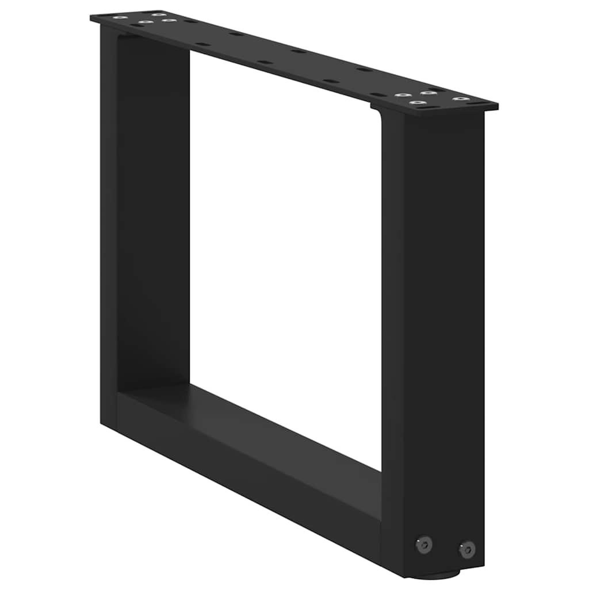 Voir la diapositive 4 : VIDAXL Pieds de table basse forme de U 2 pcs noir 50x(30-31) cm acier