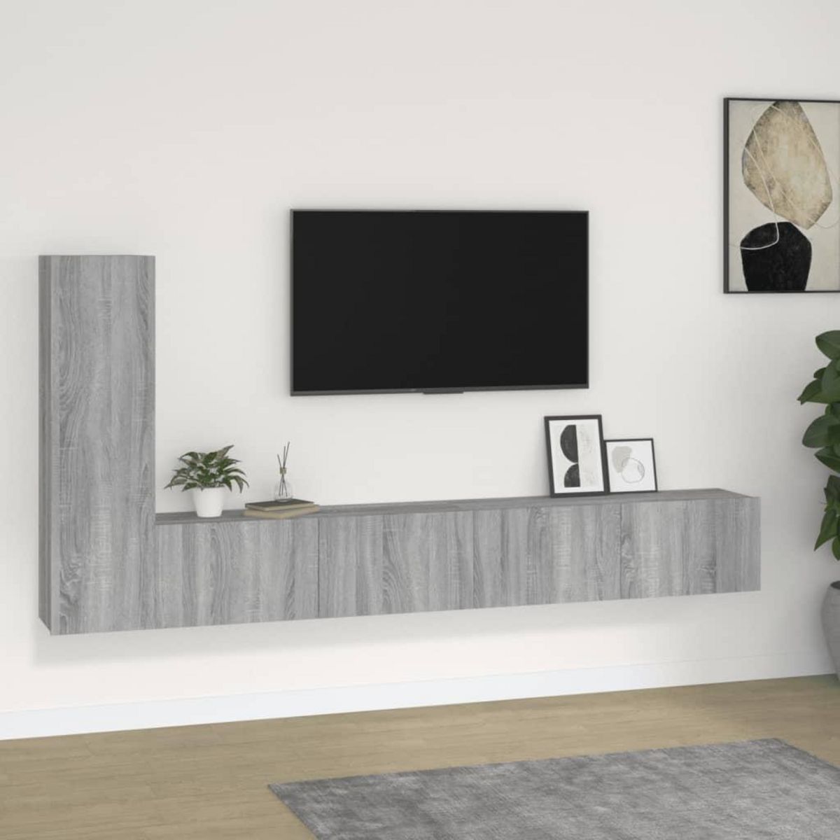 VIDAXL Ensemble de meubles TV 3 pcs Sonoma gris Bois d'ingenierie