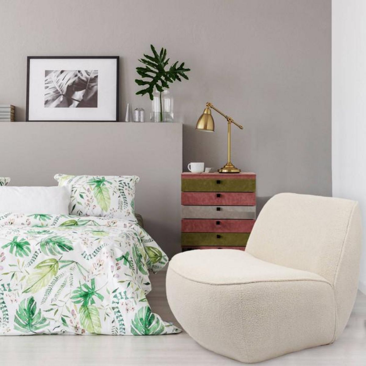 Paris Prix Fauteuil Design Bouclette  Agustin  94cm Beige