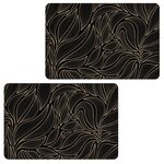 HABITABLE Lot de 2 sets de table motif feuillage avec encre métallique COSMO - 30 x 45 cm - Or et noir