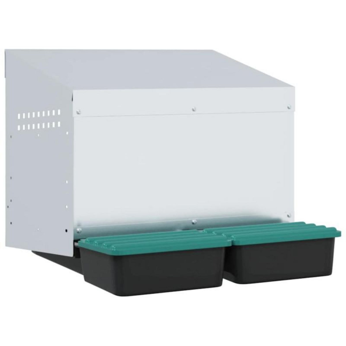 VIDAXL Nichoir à poules 2 compartiments, fixation murale, acier galvanisé