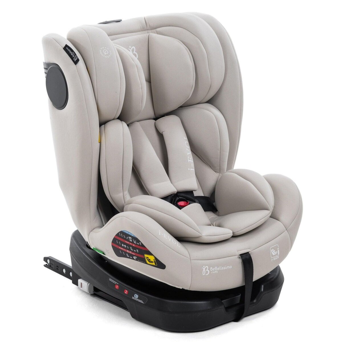 BEBELISSIMO Bebelissimo - Siège auto Isofix - pivontant 360 ° - 40-150 cm -  0-36kg- i- Evol - beige