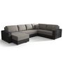 Voir la diapositive 5 : BEST MOBILIER Epona - canapé panoramique d'angle réversible 7 places convertible avec coffre en tissu