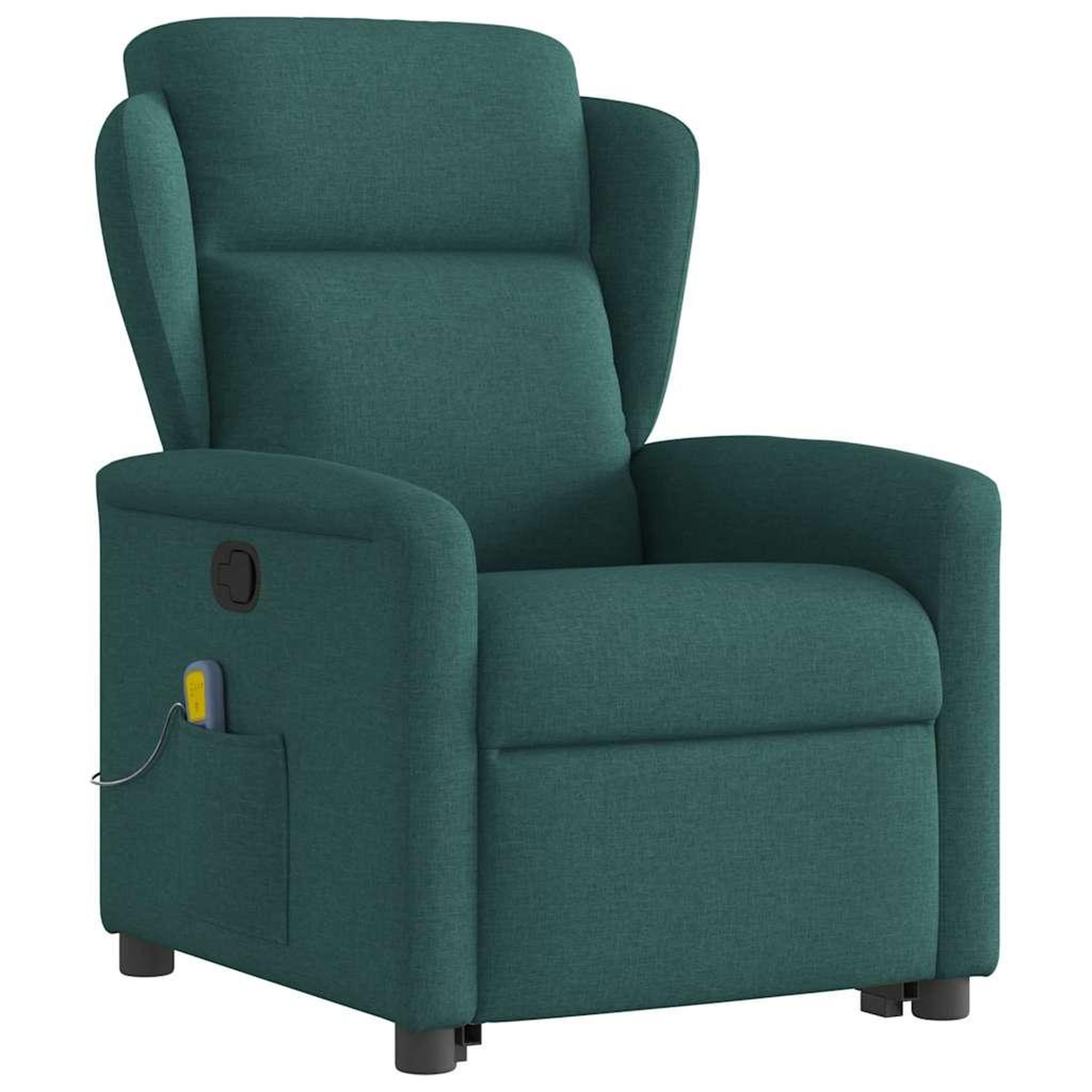 Voir la diapositive 4 : VIDAXL Fauteuil inclinable de massage Vert fonce Tissu