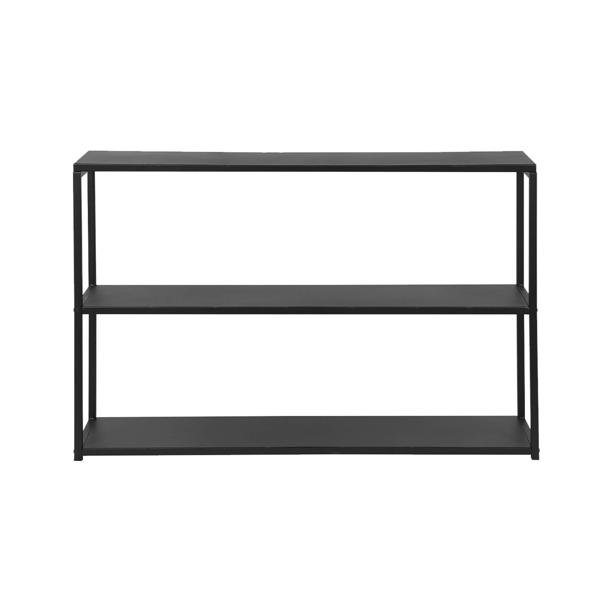 Voir la diapositive 5 : SWEEEK Etagère basse 3 niveaux en métal noir - Industrielle - 120x30x80cm