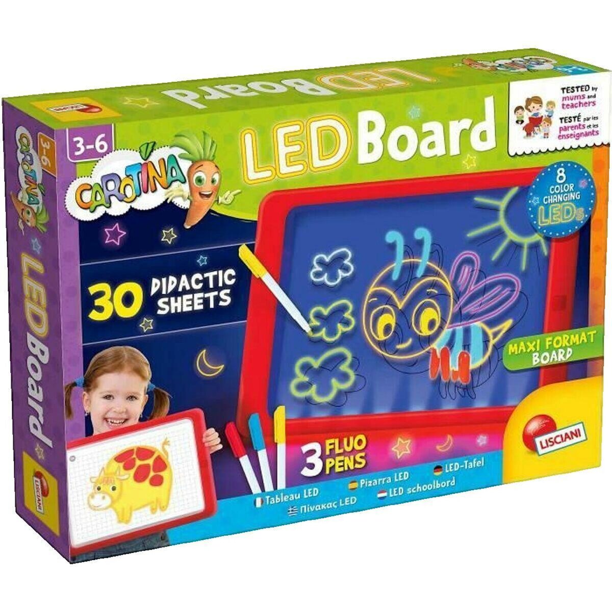 LISCIANI GIOCHI Tableau lumineux Lisciani Carotina Rouge