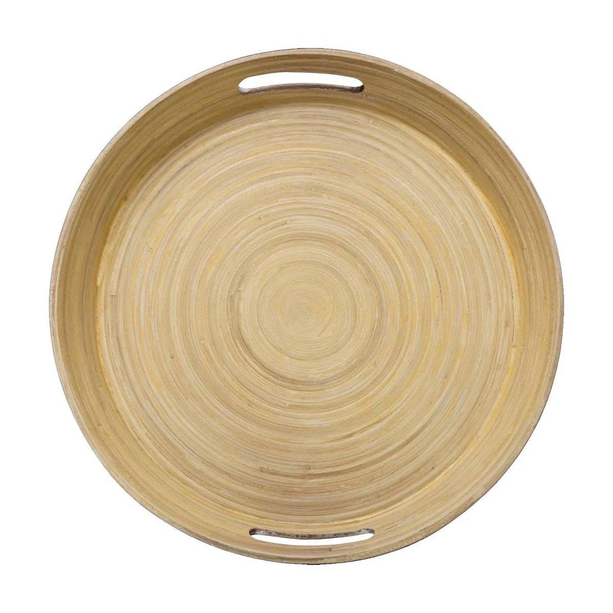 Voir la diapositive 2 : FIVE Plateau rond en bambou  modern  42cm charbon