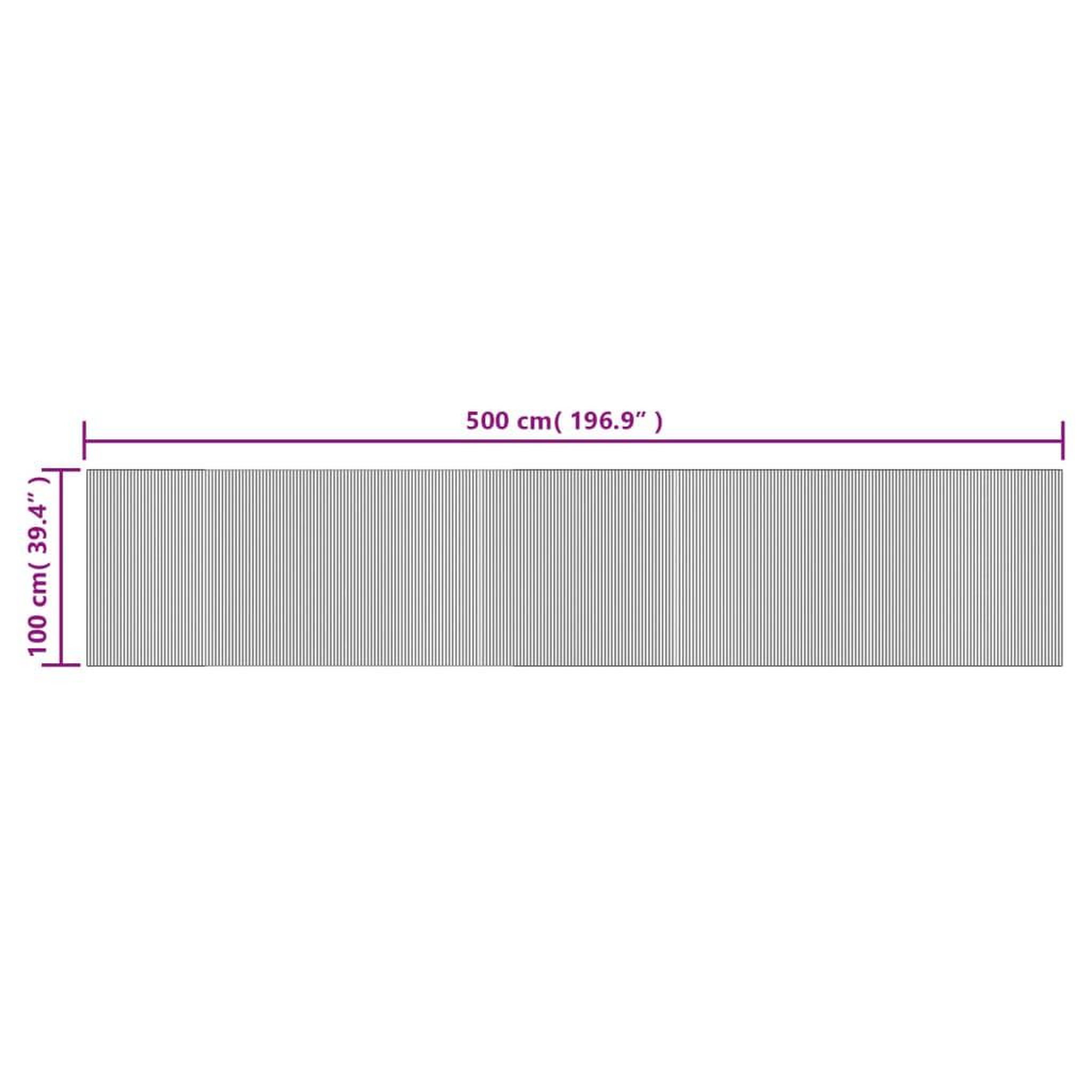 Voir la diapositive 6 : VIDAXL Tapis rectangulaire gris 100x500 cm bambou