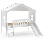 Paris Prix Lit Cabane & Toboggan Enfant  Housebed  90x200cm Blanc