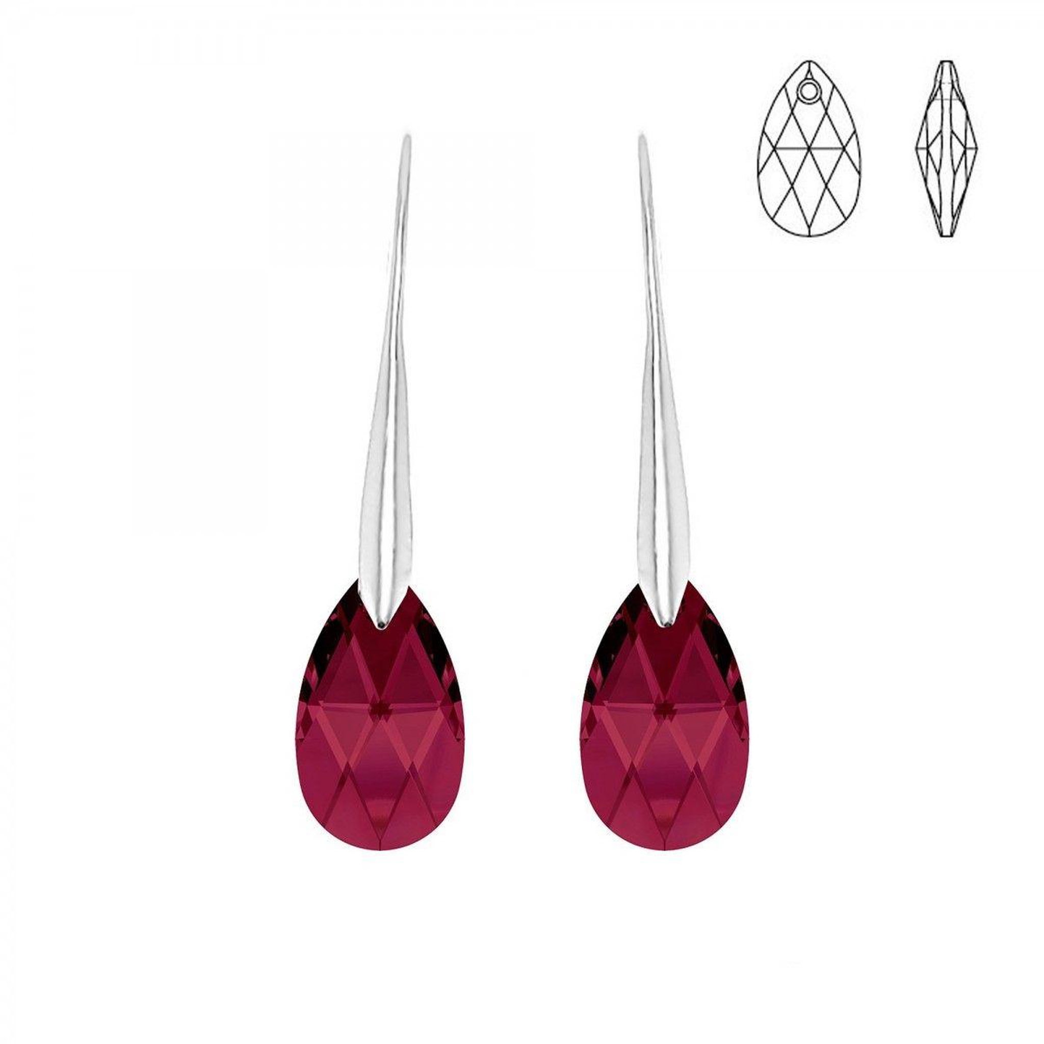 SC CRYSTAL Boucles d'oreilles SC Crystal ornées de Cristaux scintillants