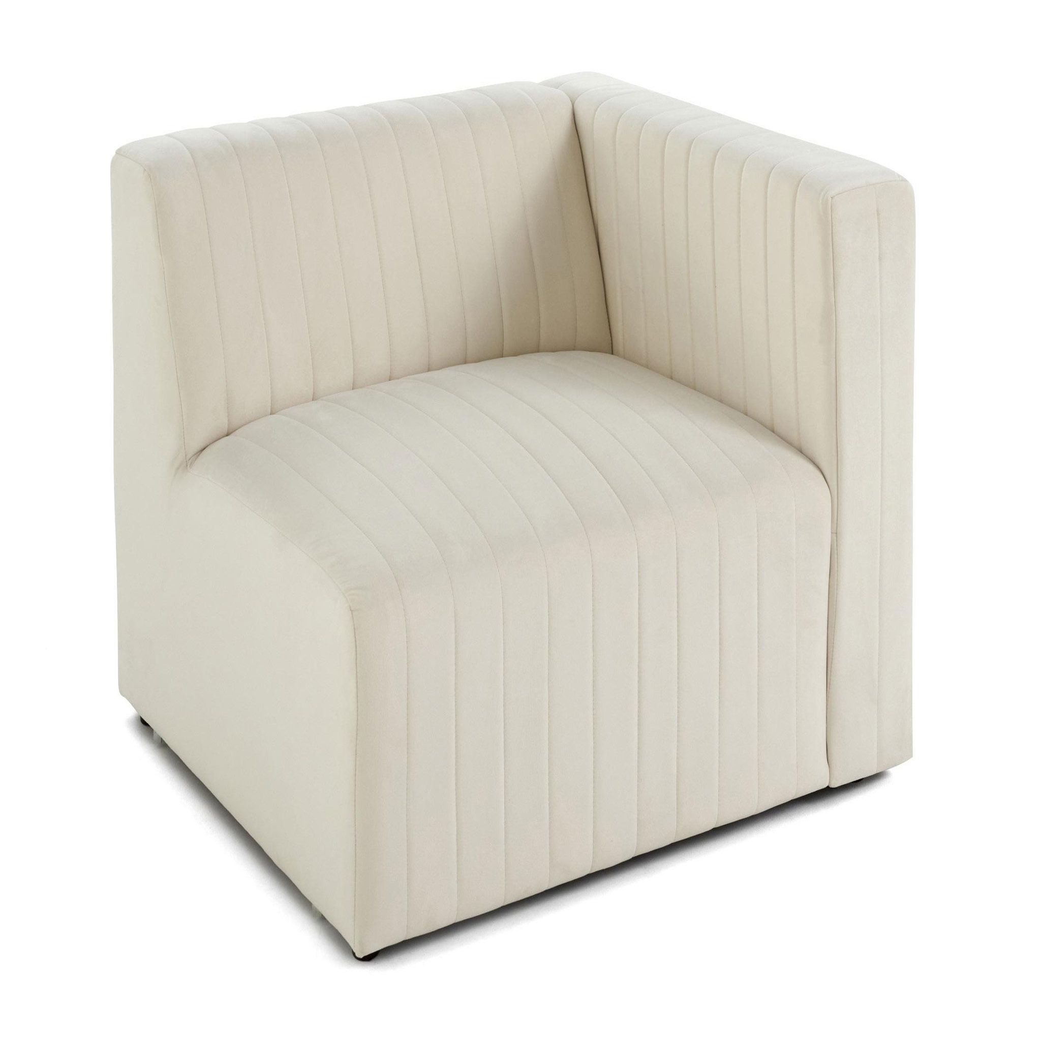 LISA DESIGN Nova - module d'assise droit - en velours. Coloris disponibles : Rouge, Beige