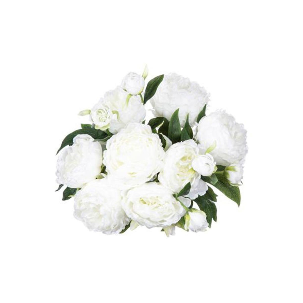 ATMOSPHERA Bouquet de Fleurs  13 Pivoines  50cm Blanc
