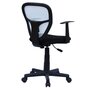 IDIMEX Chaise de bureau enfant STUDIO fauteuil pivotant et ergonomique avec accoudoirs, siège à roulettes hauteur réglable, mesh noir/blanc