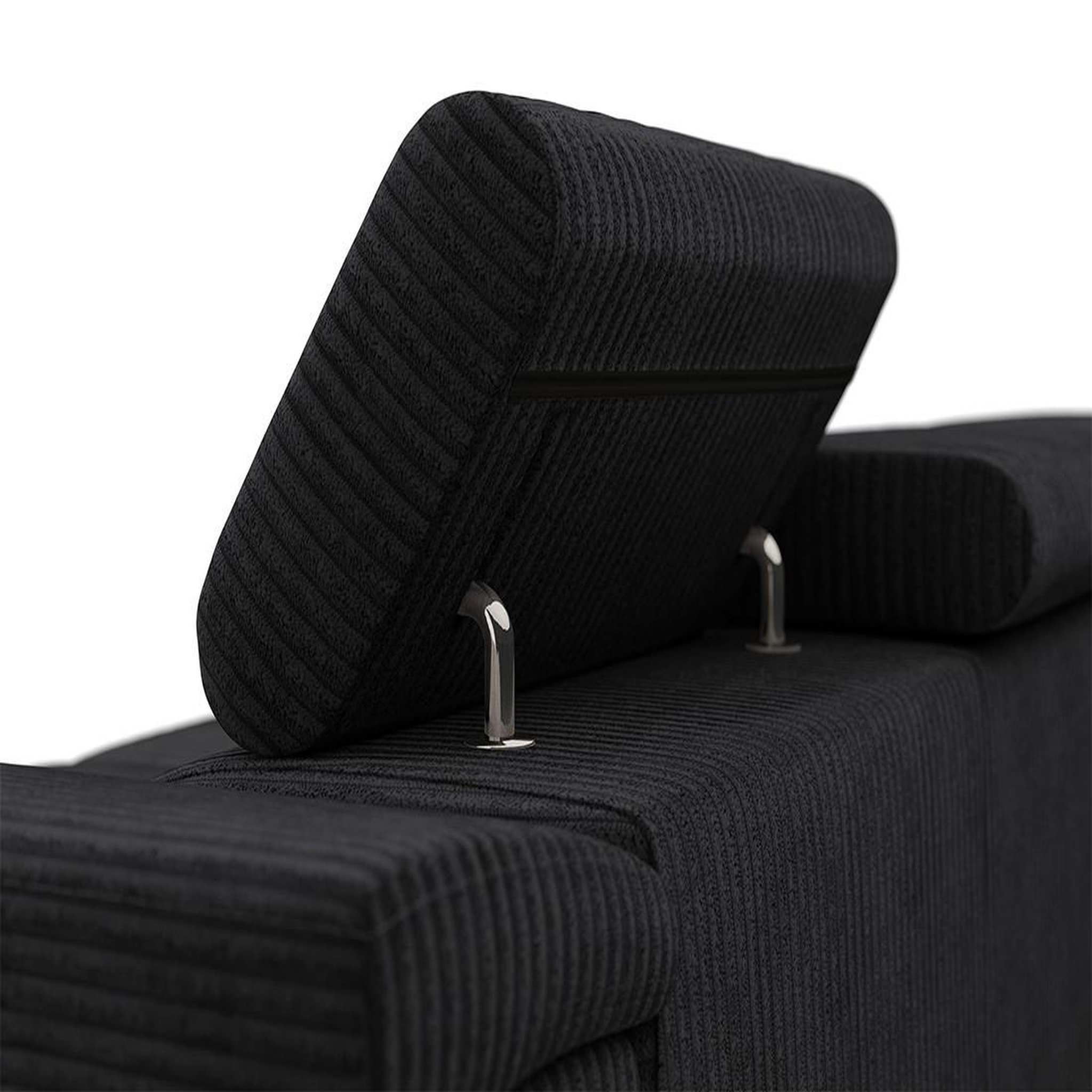 Voir la diapositive 5 : BEST MOBILIER Pablo - canapé droit 2 places avec têtières ajustables - en velours côtelé