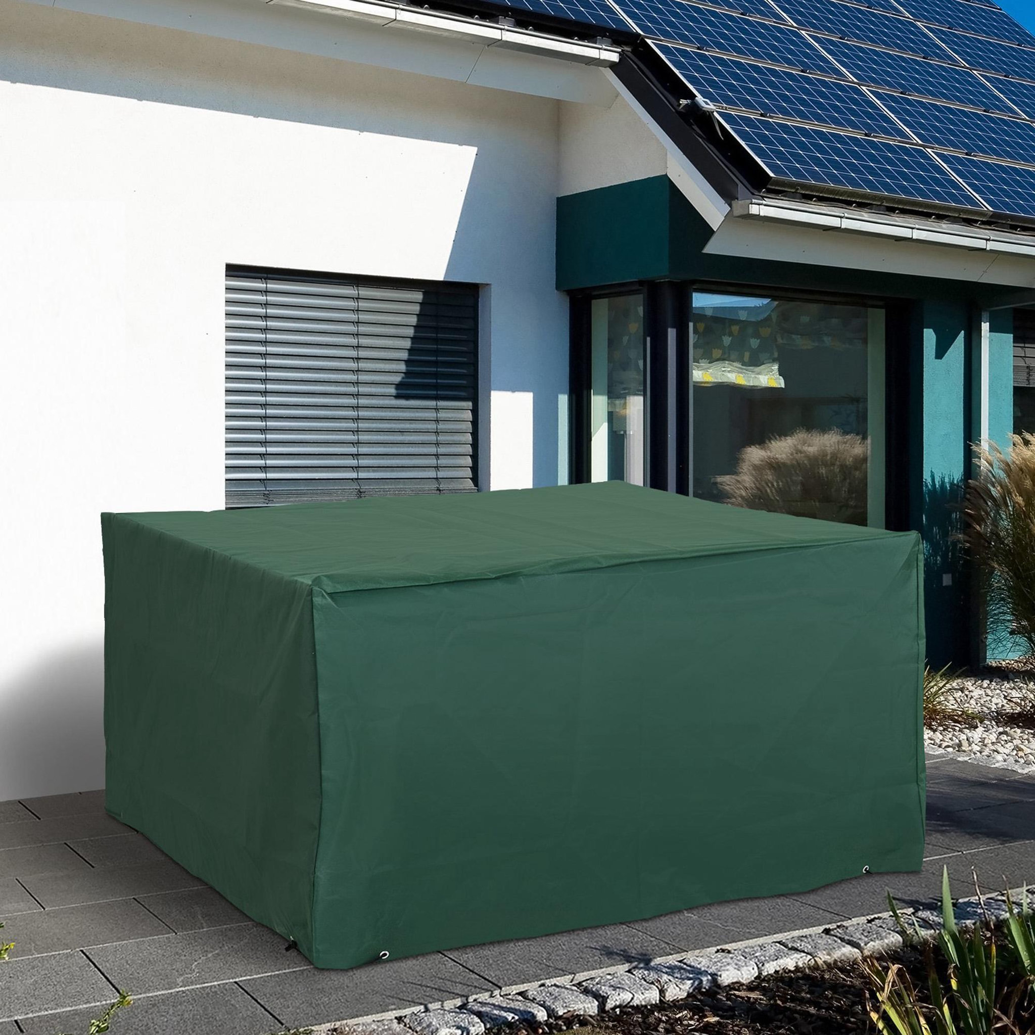 Voir la diapositive 2 : HOMCOM Housse de protection etanche pour meuble salon de jardin rectangulaire 135L x 135l x 75H cm vert