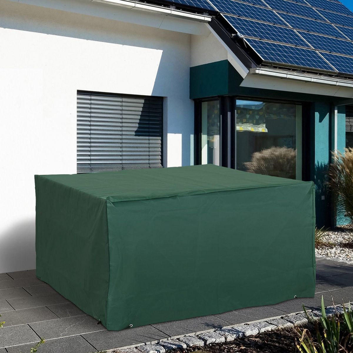 HOMCOM Housse de protection etanche pour meuble salon de jardin rectangulaire 135L x 135l x 75H cm vert