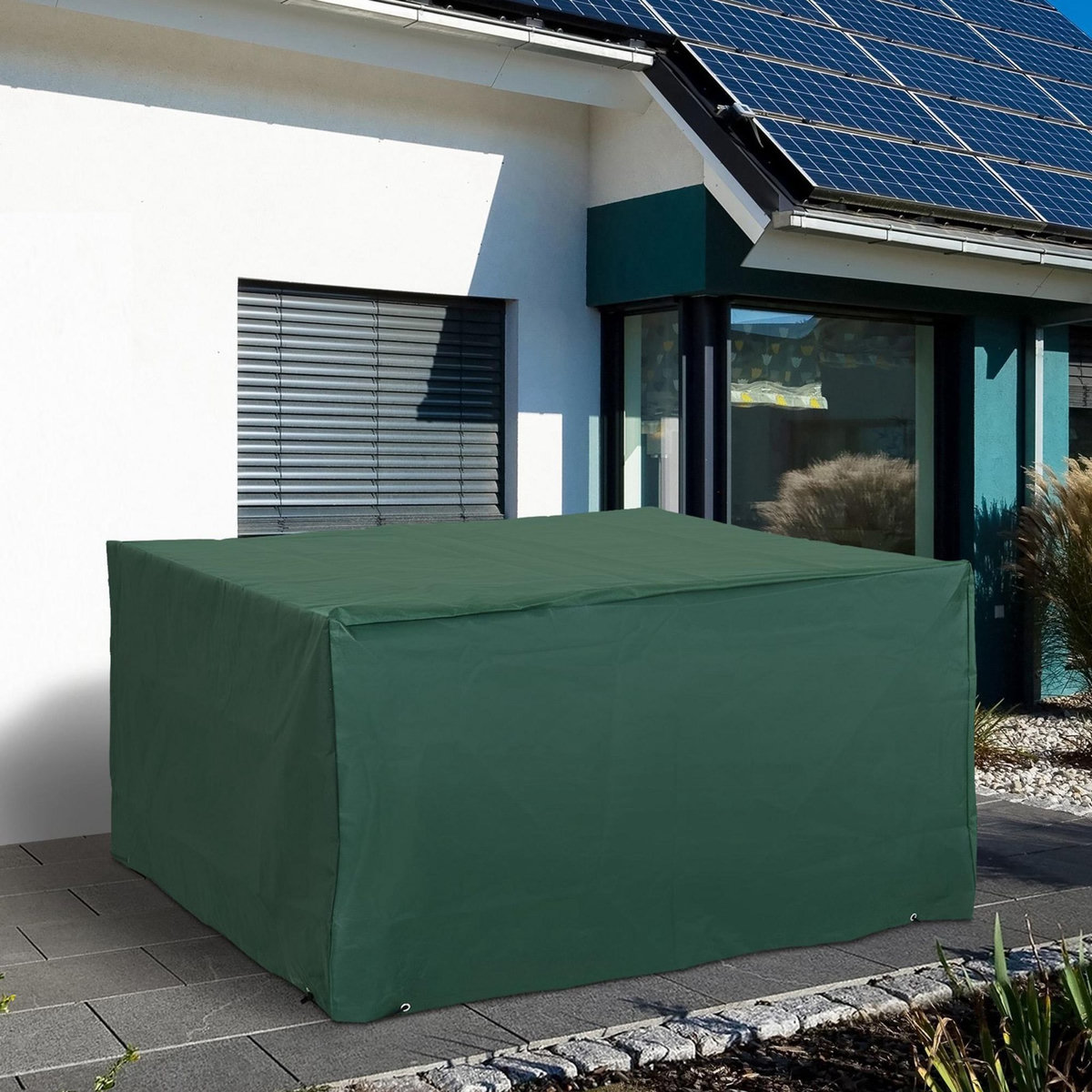 HOMCOM Housse de protection etanche pour meuble salon de jardin rectangulaire 135L x 135l x 75H cm vert