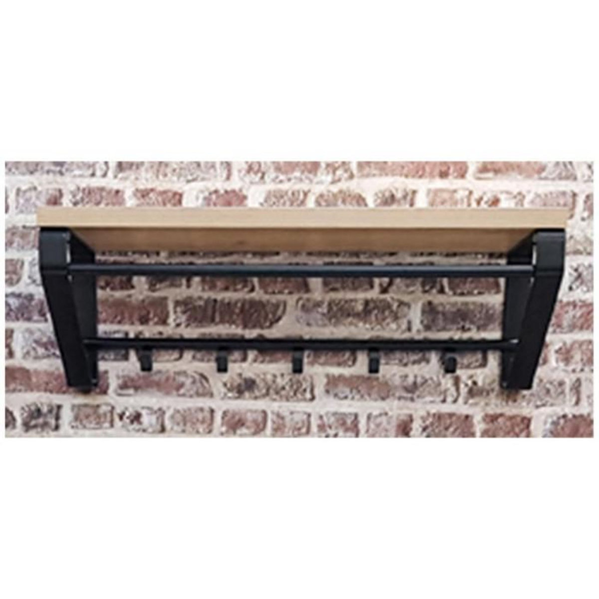 Paris Prix Patère Murale 5 Crochets  Eviola  70cm Chêne & Noir