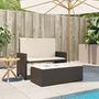 Voir la diapositive 3 : VIDAXL Banc de jardin et coussins et repose-pied marron resine tressee