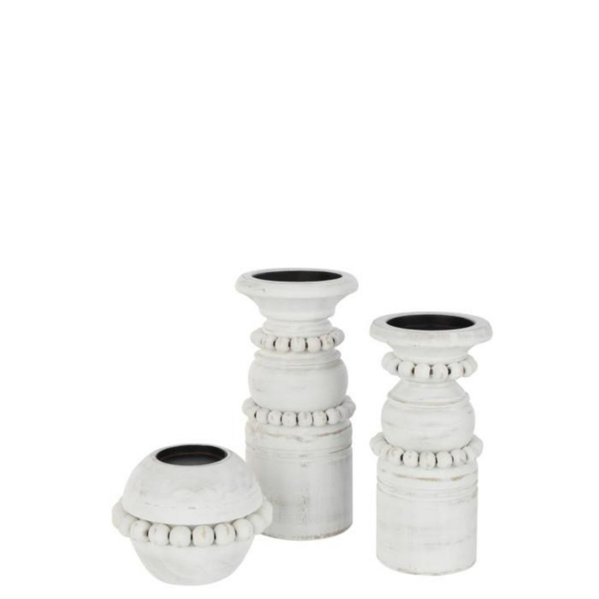 Paris Prix Bougeoir Déco en Pin  Pila  23cm Blanc