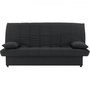 Voir la diapositive 1 : MARKET24 Banquette clic clac 3 places - Tissu noir - Style Contemporain - L 190 x P92 cm - MILA