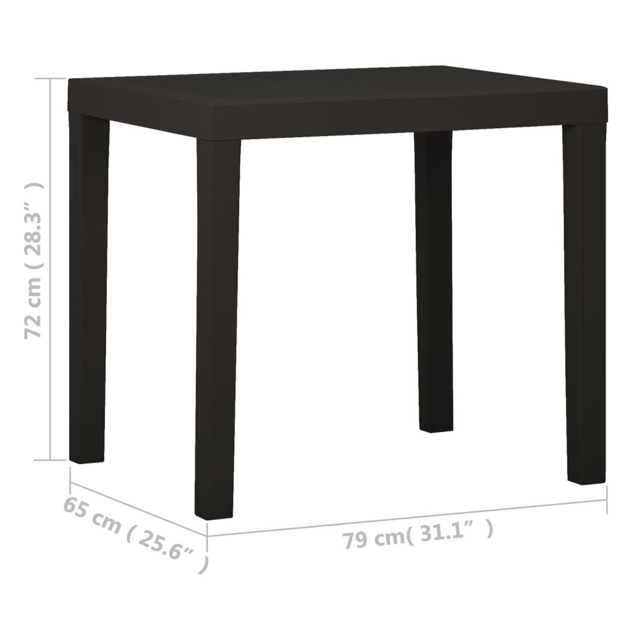 Voir la diapositive 5 : VIDAXL Table de jardin anthracite 79x65x72 cm plastique
