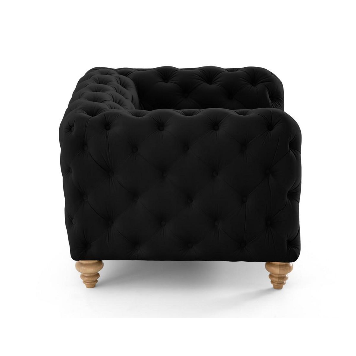 LISA DESIGN Walter - fauteuil chesterfield en velours - pieds bois