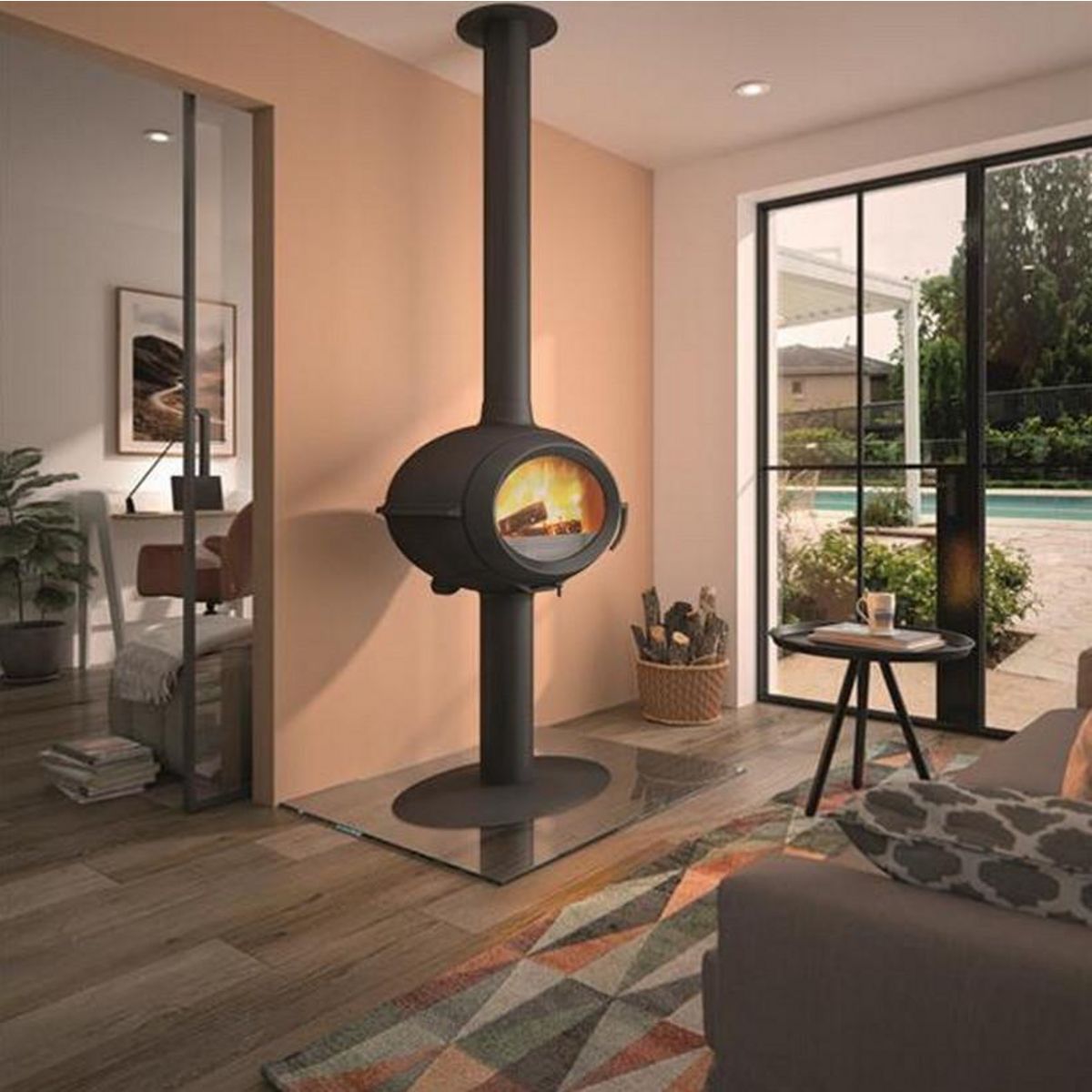 Invicta Poêle à bois fonte 7kw noir - p648114