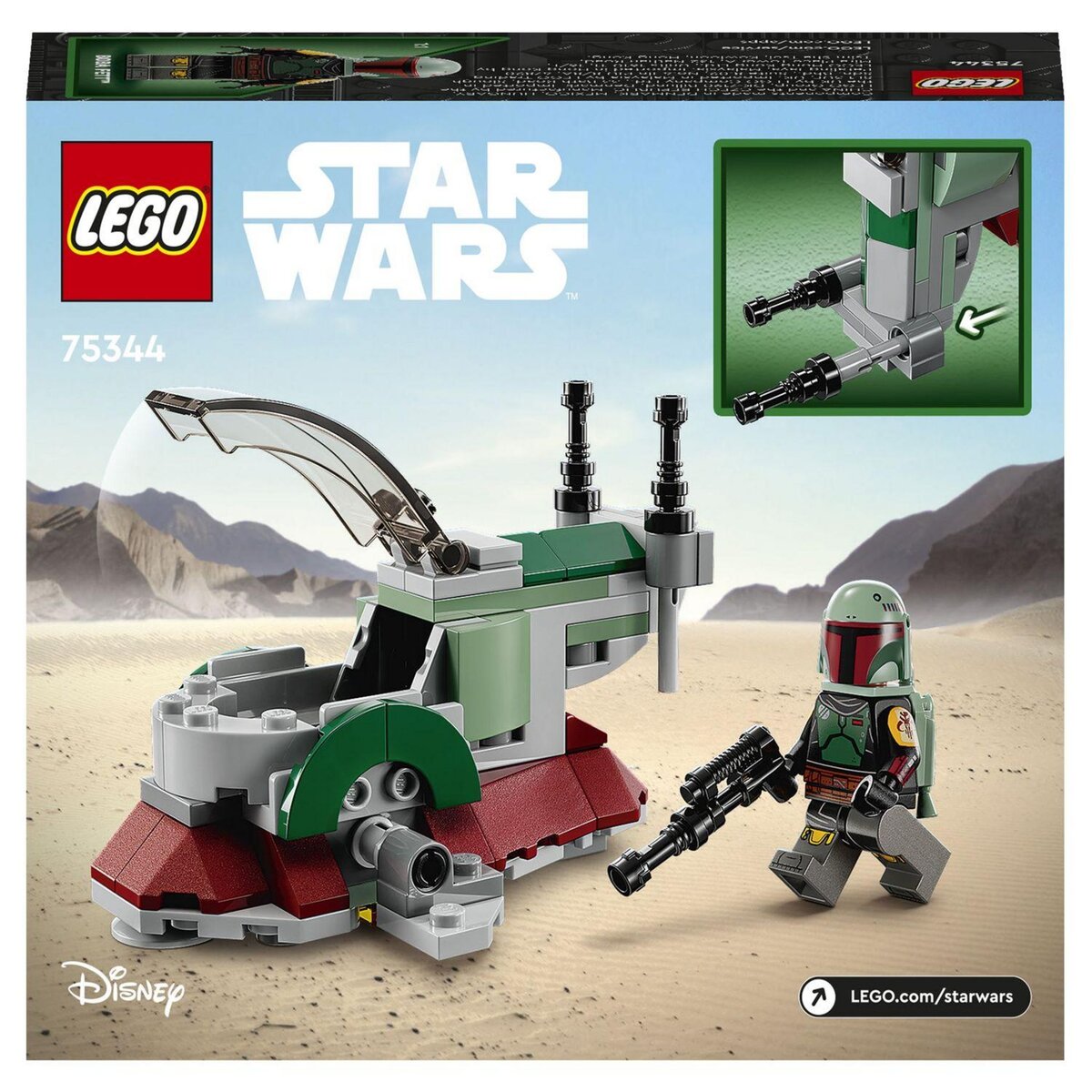 LEGO Star Wars 75344 Le micro vaisseau de Boba Fett,  Jouet Véhicule avec Lanceurs et Ailes Ajustables, Figurines, Le Mandalorien, Enfants 6 Ans