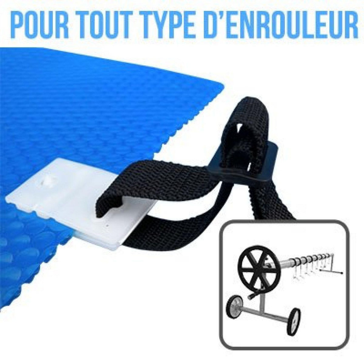 LINXOR Lot de 8 Sangles pour enrouleur de bâche à bulles