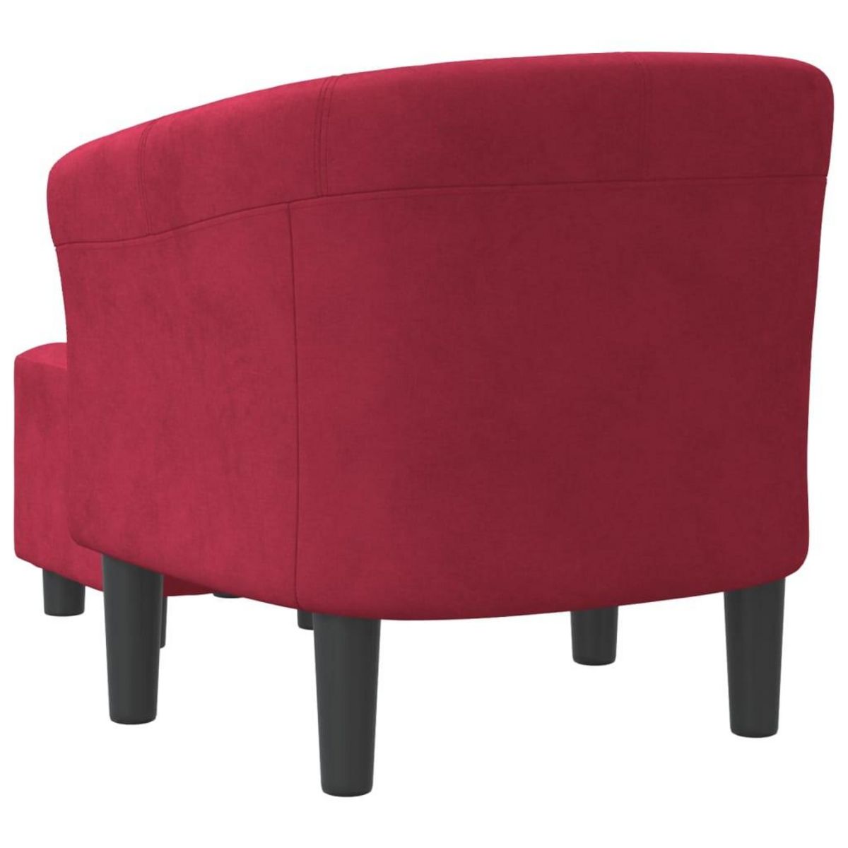 VIDAXL Chaise cabriolet avec repose-pied rouge bordeaux velours