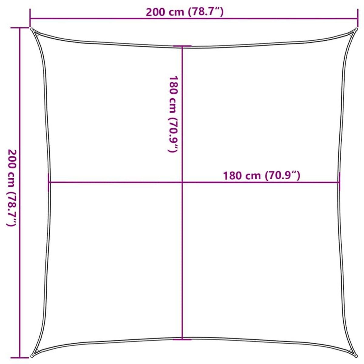 VIDAXL Voile d'ombrage 160 g/m^2 Rouge 2x2 m PEHD