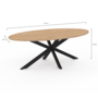 Voir la diapositive 4 : ID MARKET Table basse ovale ALIX 110 cm pied araignée bois et noir